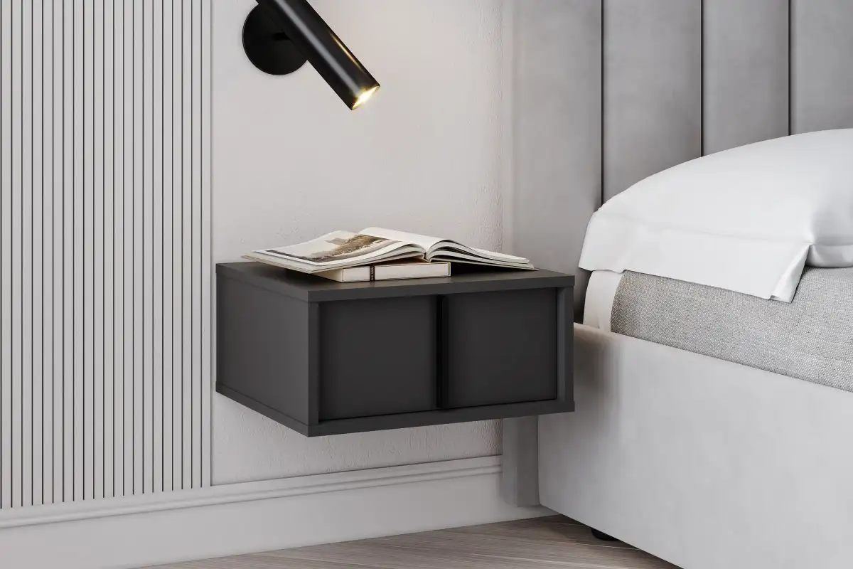 Etukäteen yöpöydät: Moderni tapa tehdä makuuhuoneesta tyylikäs ja tilava
